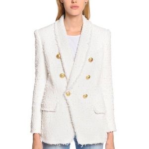 NWOT Balmain HTF White Boucle Classic Blazer SZ 34